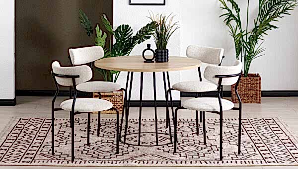 Çap 104 Yuvarlak Sabit Masa Takımı - 