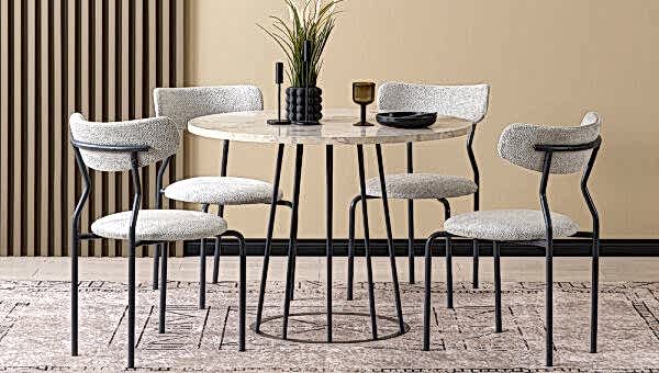 Çap 104 Yuvarlak Sabit Masa Takımı - 