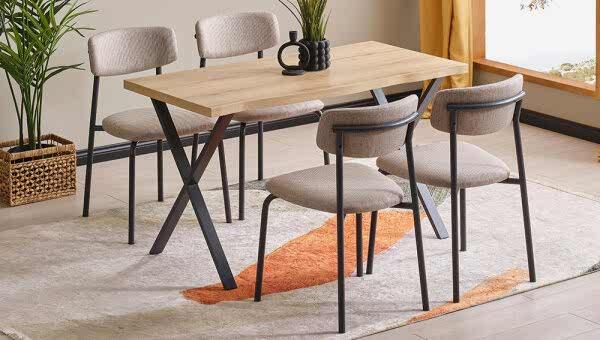 68*130 Sabit Kütük Masa Takımı - 