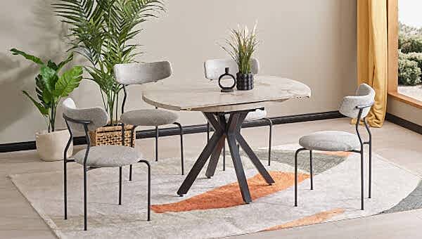 Çap 125 Mekanizmalı Yuvarlak Açılan Masa Takımı - 