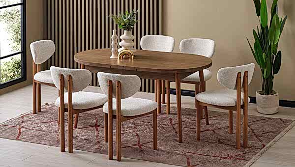 90*156 Kaşıklıklı Kelebek Masa Takımı - 