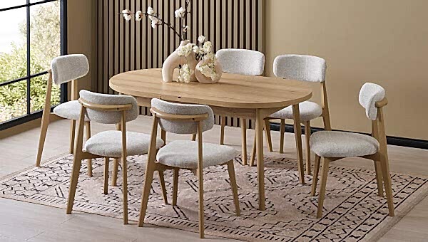 90*156 Kaşıklıklı Kelebek Masa Takımı - 