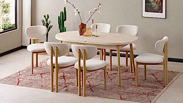 90*156 Kaşıklıklı Kelebek Masa Takımı - 