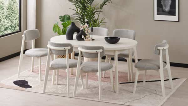 90*156 Kaşıklıklı Kelebek Masa Takımı - 