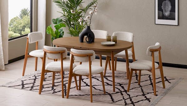 90*156 Kaşıklıklı Kelebek Masa Takımı - 