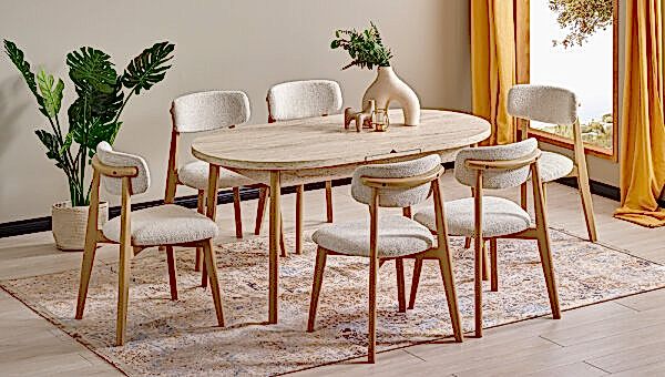 90*156 Kaşıklıklı Kelebek Masa Takımı - 