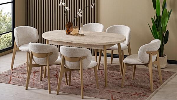 90*156 Kaşıklıklı Kelebek Masa Takımı - 