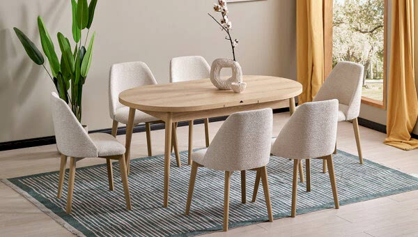 90*156 Kaşıklıklı Kelebek Masa Takımı - 